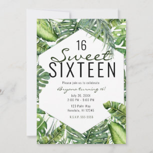 Groene Tropische Palmbladeren Zomer Eiland Sweet 1 Kaart