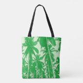 Groene tropische palmbomen tote bag (Achterkant)