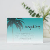 Groene Tropische palmboom Beach Weddenschap Informatiekaartje (Staand voorkant)