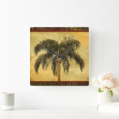 Groene tropische palmboom Hawaïaanse  palmen Vierkante Klok (Huis)