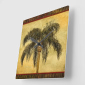 Groene tropische palmboom Hawaïaanse  palmen Vierkante Klok (Hoek)