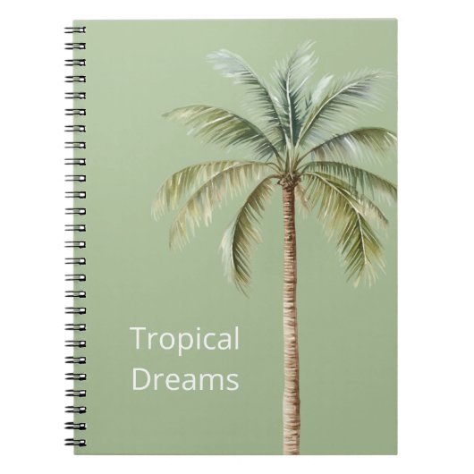 Groene Tropische Palmboom Notitieboek (Voorkant)