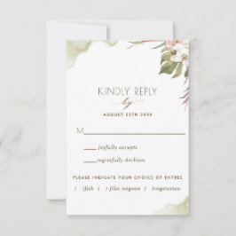 Groene, tropische palmenbladeren met/zonder maalti RSVP kaartje