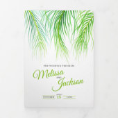 Groene tropische palmschijfjes waterverf kunst bru drieluik programma (Cover)