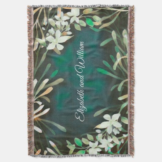 Groene tropische planten botanische aanpasbare tek deken (Voorkant Verticaal)