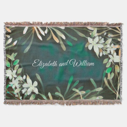 Groene tropische planten botanische aanpasbare tek deken (Voorkant)