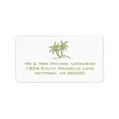 Groene Tropische Twin Palm Trees RSVP Adresetikett Etiket (Voorkant)