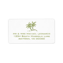 Groene Tropische Twin Palm Trees RSVP Adresetikett