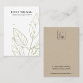 GROENE TROPISCHE VEELEI FAUNA EARRING STUD DISPLAY VISITEKAARTJE (Voorkant / Achterkant)