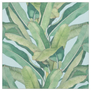 Groene Tropische Vintage Bananenbladeren Stof