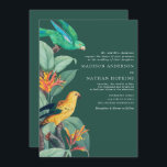groene tropische vogel huwelijksuitnodiging kaart<br><div class="desc">Vier uw speciale dag met dit elegante Elegante Tropische Vogelontwerp met het kunstwerk van François Levaillant (6 augustus 1753 - 22 november 1824) en Pierre-Joseph Redouté (1759-1840). U kunt dit verder aanpassen door op de knop "PERSONALISEREN" te klikken.</div>