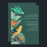 groene tropische vogel huwelijksuitnodiging kaart<br><div class="desc">Vier uw speciale dag met dit elegante Elegante Tropische Vogelontwerp met het kunstwerk van François Levaillant (6 augustus 1753 - 22 november 1824) en Pierre-Joseph Redouté (1759-1840). U kunt dit verder aanpassen door op de knop "PERSONALISEREN" te klikken.</div>