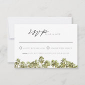 Groene tropische Waterverf palmboom RSVP Kaart (Voorkant)