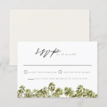 Groene tropische Waterverf palmboom RSVP