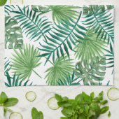 Groene Tropische zomer Exotic Botanic Palm Leaves Theedoek (Gevouwen)