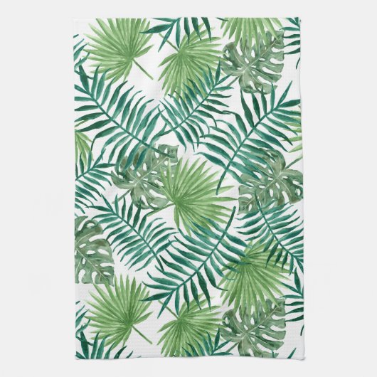 Groene Tropische zomer Exotic Botanic Palm Leaves Theedoek (Verticaal)