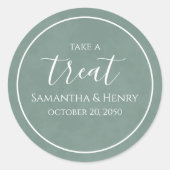 Groene Trouw Eenvoudig Kalligrafie Schrift Traktat Ronde Sticker (Voorkant)