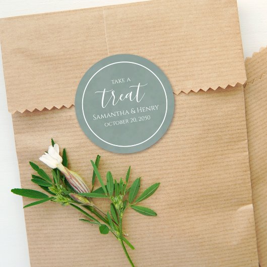 Groene Trouw Eenvoudig Kalligrafie Schrift Traktat Ronde Sticker