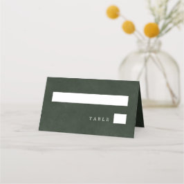 Groene trouw elegantere typografie klasse plaatskaartje