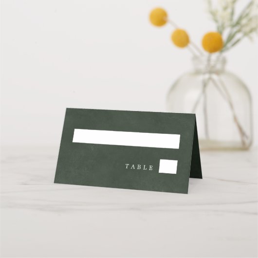 Groene trouw elegantere typografie klasse plaatskaartje (Voorkant)