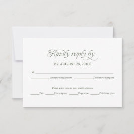 Groene Trouw-RSVP Elegante Antwoordkaart RSVP Kaartje