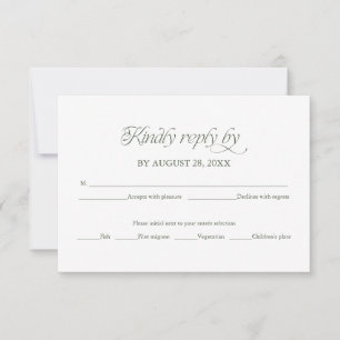 Groene Trouw-RSVP Elegante Antwoordkaart RSVP Kaartje
