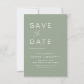 Groene Trouw Save the Date Foto Minimalistisch (Achterkant)