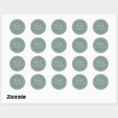 Groene Trouw Simpele Calligrafie Script Behandelin Ronde Sticker (Vel)