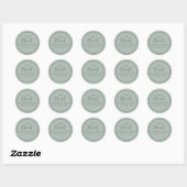 Groene Trouw Simpele Kalligrafie Script Traktatie Ronde Sticker (Vel)