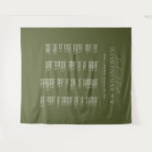 Groene Trouw Stoelenkaart Alfabetische Stof Wandkleed (Voorkant (horizontaal))