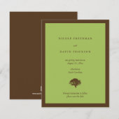 Groene trouwaankondigingseik sla de datum op kaart (Voorkant / Achterkant)