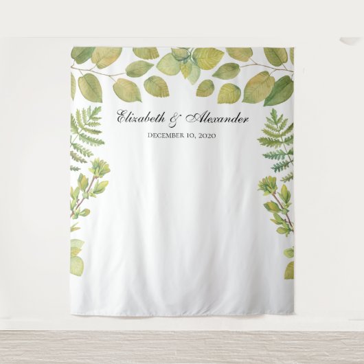 Groene trouwachtergrond. Lof achtergrond Wandkleed (Voorkant)