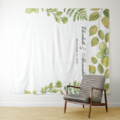 Groene trouwachtergrond. Loof achtergrond Wandkleed (In Situ (horizontaal))