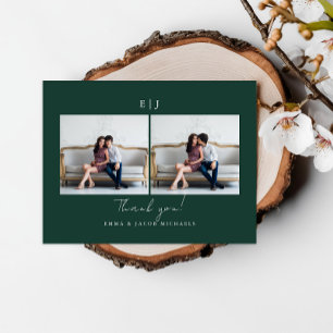 Groene Trouwfoto Dankjewel Briefkaart