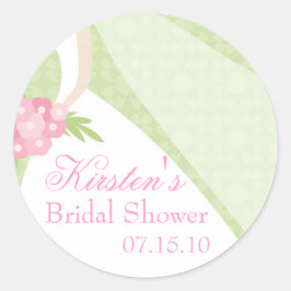 Groene trouwjurk Vrijgezellenfeest Ronde Sticker