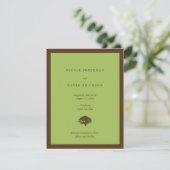 Groene trouwkaart eikenboom save the date kaart (Staand voorkant)