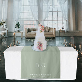 Groene trouwtafel loper decoratie bord wandkleed