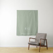 Groene trouwtafel loper decoratie bord wandkleed (In situ)