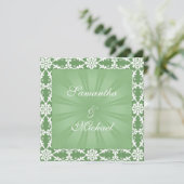 Groene trouwuitnodiging kaart (Staand voorkant)