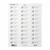 Groene Truck Dennenhout Kerst Slingerlichtjes  Etiket (Full Sheet)