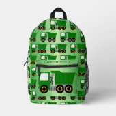 Groene Truck Ontwerp Gepersonaliseerd Bedrukte Rugzak (Voorkant)