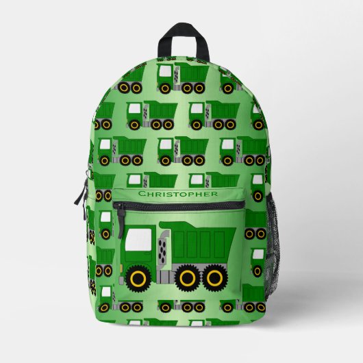 Groene Truck Ontwerp Gepersonaliseerd Bedrukte Rugzak (Voorkant)