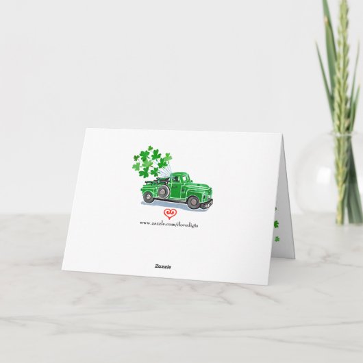 Groene Truck St. Patrick's Day Kaart (Achterkant)