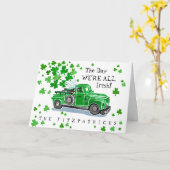 Groene Truck St. Patrick's Day Kaart (Gele Bloem)