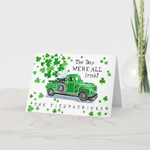 Groene Truck St. Patrick's Day Kaart