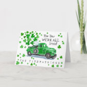 Groene Truck St. Patrick's Day Kaart (Voorkant)