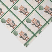 Groene Trui Beer met Herfst Plaid Sjaal Tissuepapier (Detail)