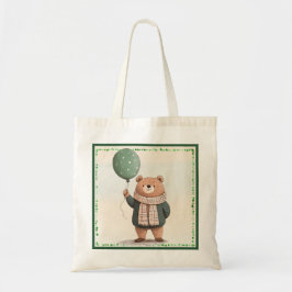 Groene Trui Beer met Herfst Plaid Sjaal Tote Bag