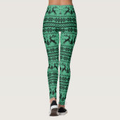 Groene trui rendier Kerstmis Leggings (Achterkant)