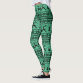 Groene trui rendier Kerstmis Leggings (Links)